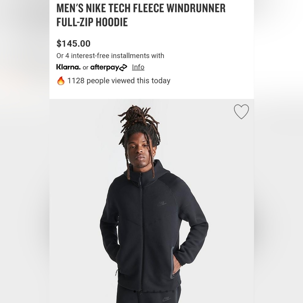 Nike Tech Fleece Hoodie Men's XL Black